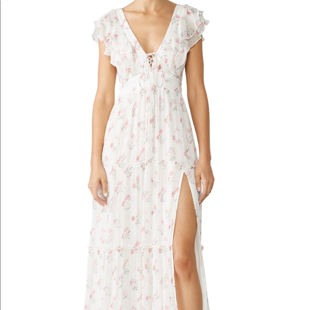 HERMANDT & NANDITA blush floral midi dress- XS